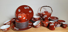 Noritake Teeservice Red Daisy, Nippon Toki Kaisha, Japan  6 Pers.