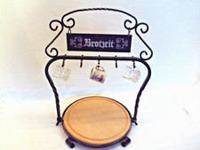 Brotzeit Ständer Schmiedeeisen Serviertablett Holzbrett Oktoberfest Party Buffet