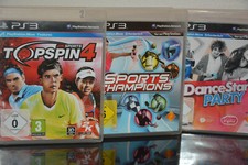 3 x PS3 Move Spiele - Sports Champions & Dance Star Party - TOPSPIN 4 Tennis