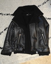 Zara Lederjacke Fell warm