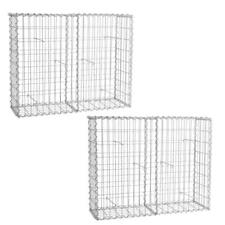 Gabionen 100x80x30 cm 2er Set Stein Korb Metall Wand Draht Sichtschutz