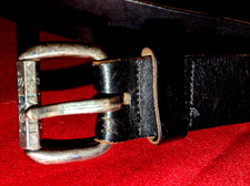 LEVI'S Herren Amerikanischer LEDER Gürtel 81 cm Schwarz Schnalle Gebrauchsspuren