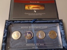 GABUN 2016 - Investment Coin Prestige Set mit 4 x 1000 CFA (4 Unzen) Silber, st