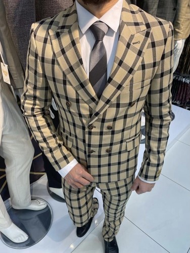 Slim fit herrenanzug gelb - slim,