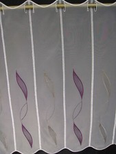 Scheibengardine  Bistrogardine 259971 grau aubergine 60cm hoch  Größenwahl