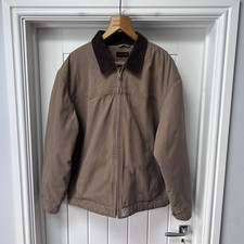 Wolverine Arbeitsjacke Herren Large braun Baumwolle schwer durchgehender Reißverschluss Outdoor