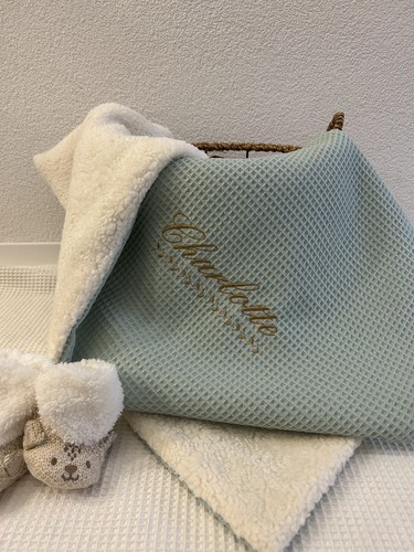 Babydecke mit namen bestickt - mit,