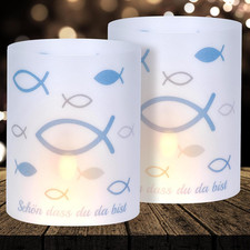 Windlichter Tischdeko Taufe Kommunion Fisch Deko Teelicht Kerzen