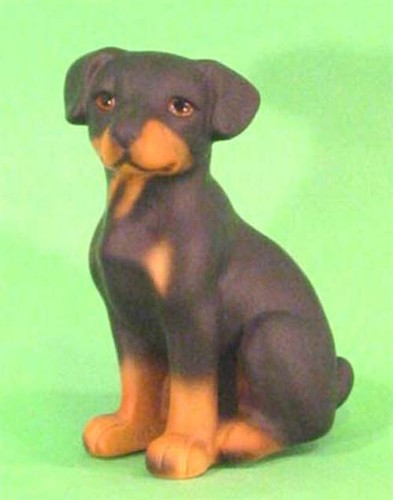 Dobermann porzellanfigur - dobermann,