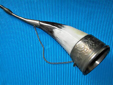 Altes Horn Trinkhorn Füllhorn mit Metallmontur ca. 1950er J.