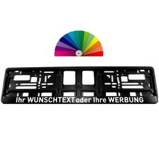 Kennzeichenhalter mit WUNSCHTEXT -NEU Nummernschildhalter Spruch Werbung Text VU