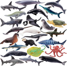 24 Stück Ocean Spielfiguren Set - Meerestier-Figuren, Plastiktiere, Mini-Tiere -