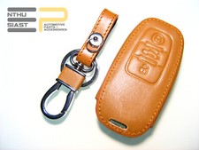 AUDI Smartkey Leder Schlüssel Etui FFB Cover Hülle Case Anhänger Braun