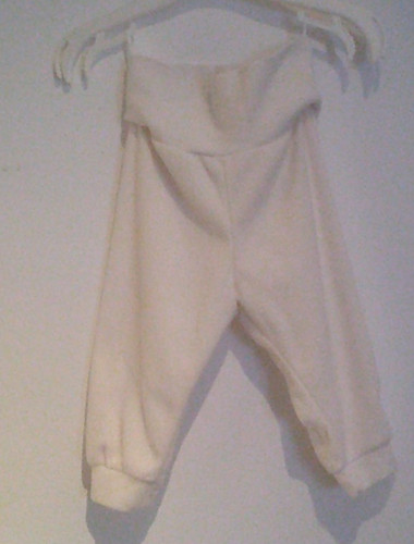Wollweiße fleecehose mit - fleecehose,