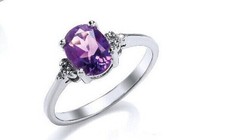 Amethyst und diamant ring - amethyst,