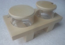 designimdorf Milch und Zucker-Set Birke massiv Glas 