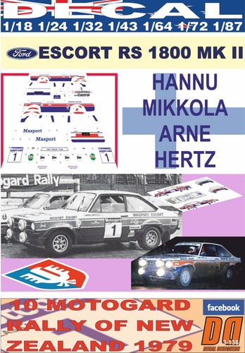 Decal ford escort 1800 mkii - rs,