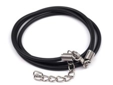 1 Halskette schwarz Silikon mit Karabiner Modeschmuck ca. 45cm lang