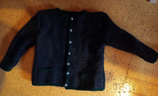 Kinderjacke Trachten Langarm handgestrickt Größe 166 / 122 anthrazit grün