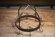 Schwere Eisenkrone / Kräuterkrone m. 8 Haken, Durchm. 40 cm, H 35 cm, Hängekrone