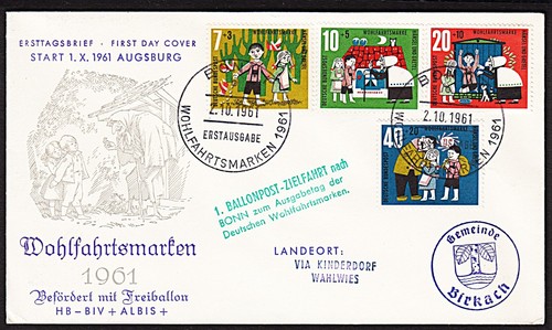 Flugpost ballon bund - ballon, brief
