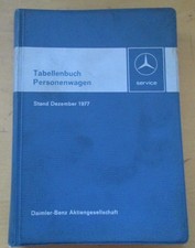 Tabellenbuch mercedes 1977 - tabellenbuch,