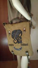 Pyrate Style Umhängetasche Unisex Armybag Messenger Totenkopf silber Peru Münzen