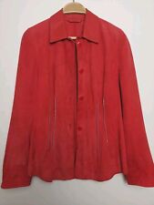 Ingabarth, Leder Jacke, Wildleder Hemd, Lamm Leder, Gr. 38, Korallenrot 