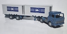 Wiking 1:87 LKW alt  Magirus 235 D SATTELZUG 2XKühl-Container FISCH LOGO 3ACHS