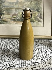 Antiker Steinzeug Flasche Lasiert Um 1900