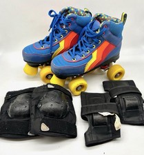Rio Roller Rollschuhe Gr.34 Regenbogen plus 2x Knie- und 2x Ellenbogen Schoner
