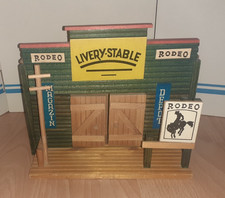 VERO Western Fort Haus Livery Stable DDR Indianer Cowboy Holz Spielzeug