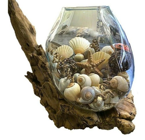Wurzelholz glas vase - glas, deko