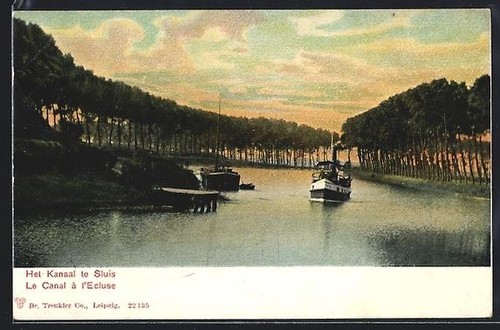 Sluis het kanaal dampfer - het, kanaal,