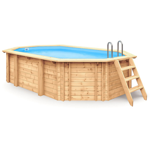 Holzpool bali oval eck - oval, 8-eck