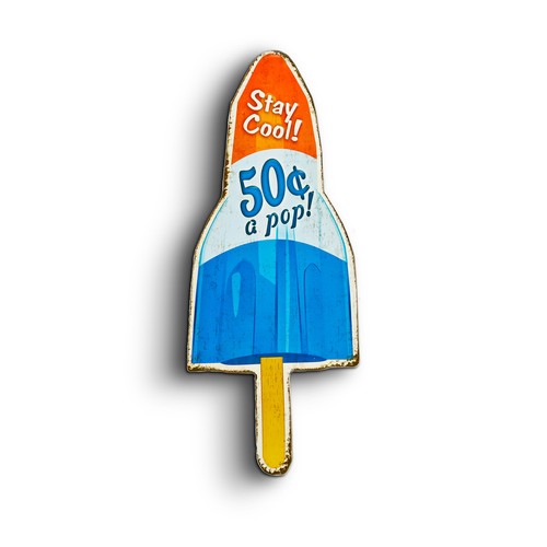 Blechschild ice rocket - blechschild,