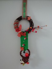 Türkranz Wanddeko Weidenkranz Herbst Herbst orange grün 21cm 