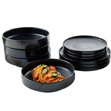Schwarze Teller-Set 4 Personen