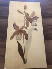 DDR Wandschmuck Blüten  echte Intarsie  Naturedelhölzer VEB Möbelwerk Naumburg