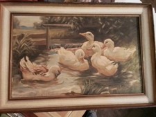 Ölgemälde Gemälde "Enten"