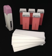 Set Wachswärmer,5 Wachspatronen Rosa, 100 Vliesstreifen,Wachserhitzer,Enthaarung