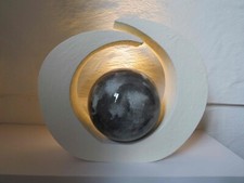 Tierurne Urne 1-35 kg Skulptur Lebenskreis Kugel weiß Holz LED Katze Hund neu