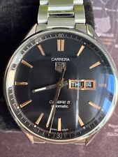 Tag Heuer Carrera Calibre 5 Day Date Edelstahl, Zifferblatt schwarz gold