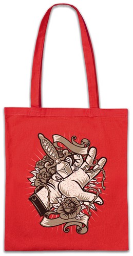 Daggered hand stofftasche - hand,
