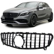 Sport Kühlergrill Schwarz Glanz für Mercedes A Klasse W176 Facelift 15-18