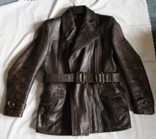 Wow!  Vintage Reiter Biker Cafe Racer dicke Lederjacke 1960iger dunkelbraun 50 M