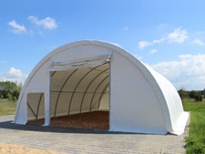 Rundbogenzelt 9,15m x 20m Lagerhalle Garagenzelt Höhe 4,5 m weiß PVC