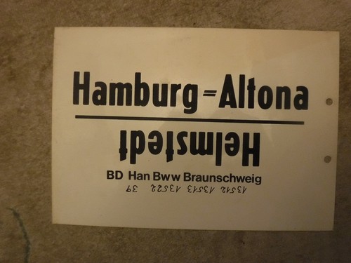 Zuglaufschild hamburg altona - zuglaufschild, hamburg-altona-