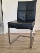 Esszimmerstühle 4 er Set  Schwarz,  Schwingstuhl Kunstleder 