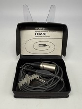 Sony ECM-16 Electret Condenser Microphone + Box Lapel Clip - 3.5mm vintage